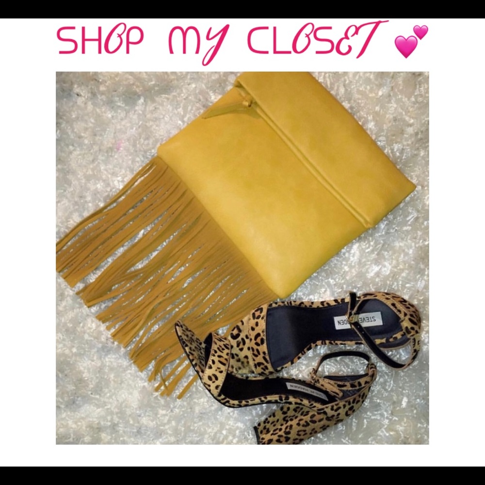 Faux Leather Fringe Clutch/Crossbody